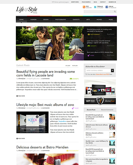 Life & Style wordpress magazine theme