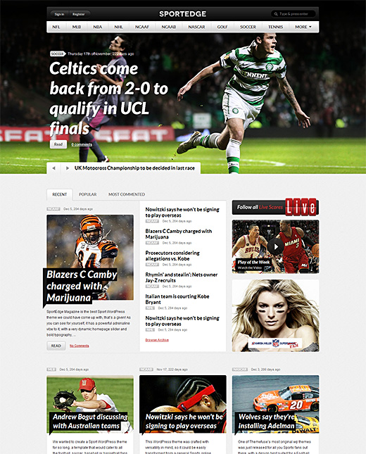 Sport Magazine WordPress Theme