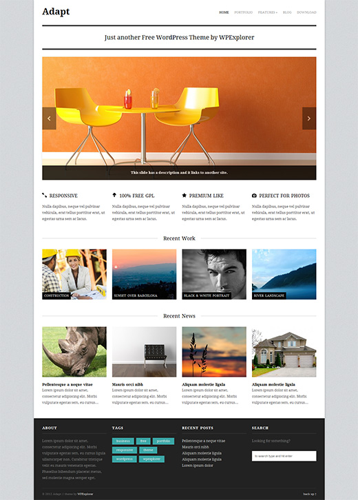 Adapt Free WordPress Business Theme