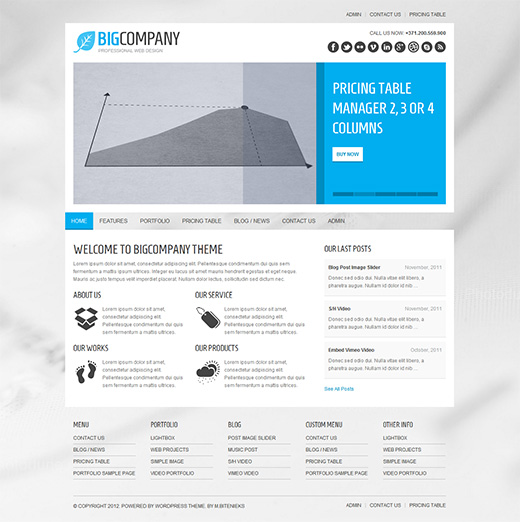 Big Company WordPress Business Theme