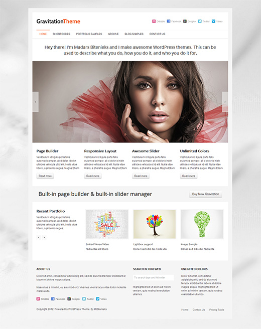 Gravitation WordPress Business Theme