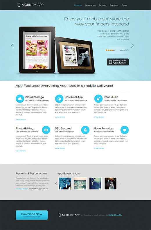 Mobility App Business WordPress Theme