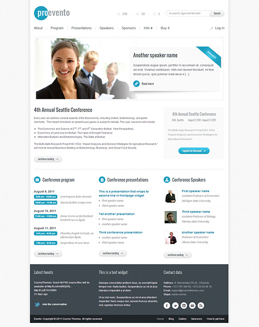 Evento WordPress Business Theme