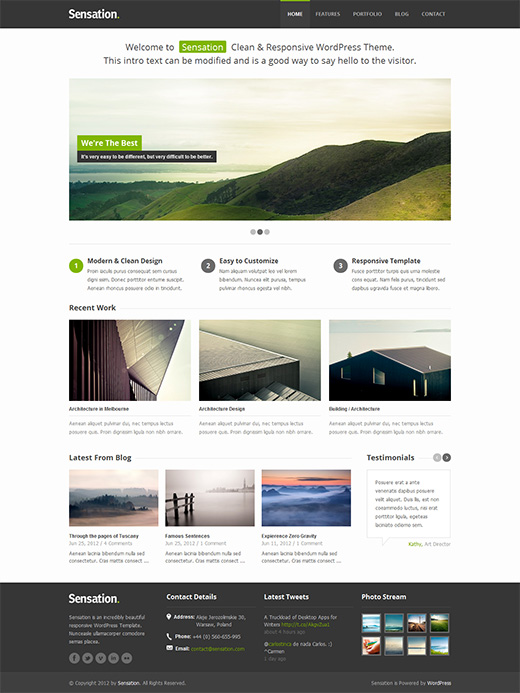 Sensation WordPress Business Theme