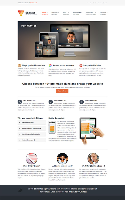 Skinizer WordPress Business Theme