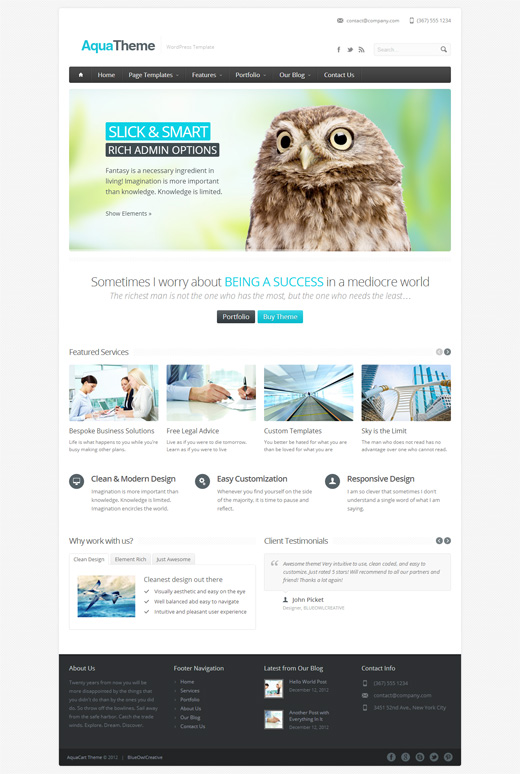 AquaTheme WordPress Corporate Theme