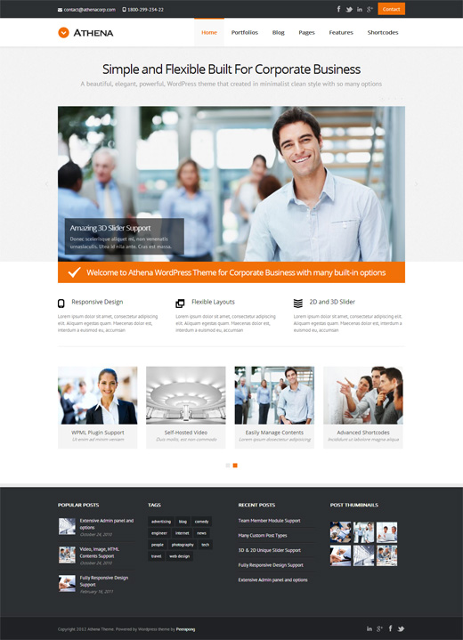 Athena Corporate WordPress Theme