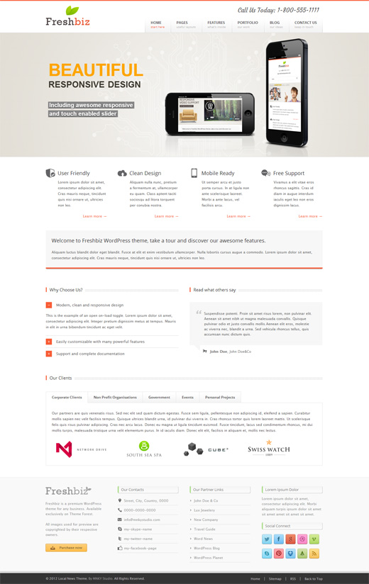 FreshBiz Corporate WordPress Theme