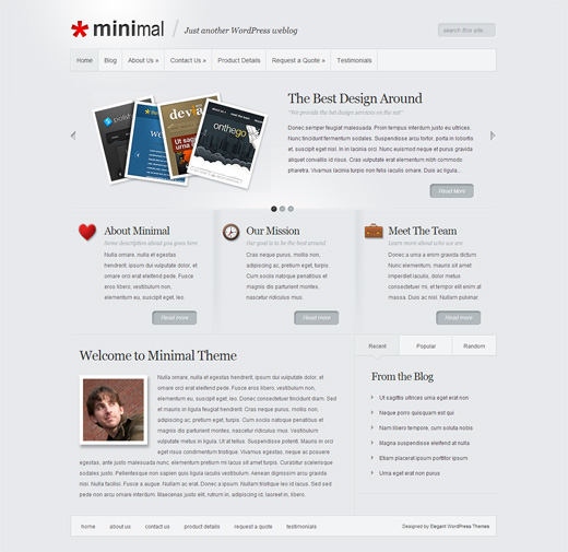 Minimal WordPress Corporate Theme