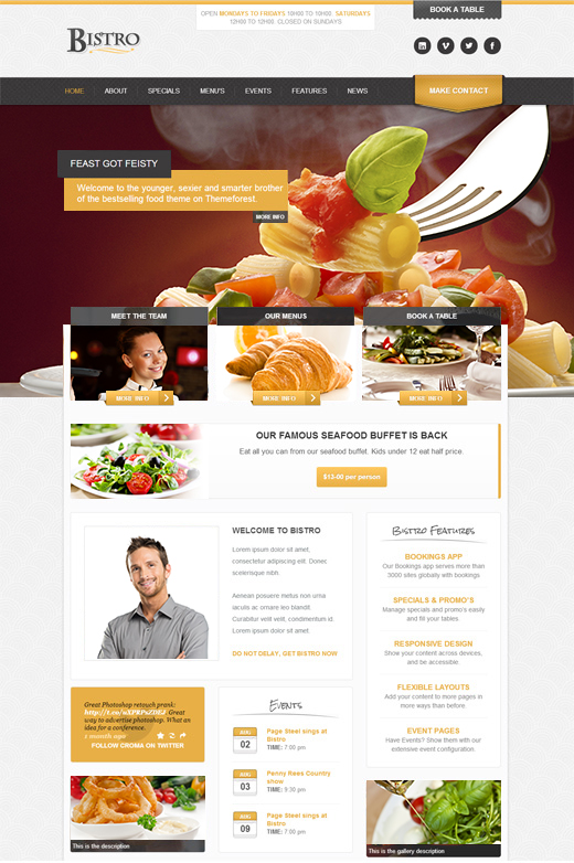 Bistro-Responsive-Foodie-App-theme