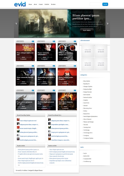 eVid WordPress Theme