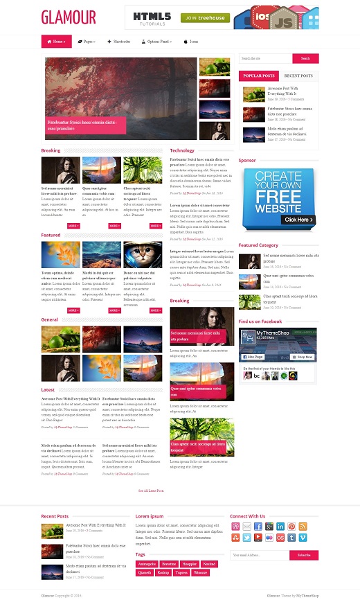 Glamour WordPress Theme