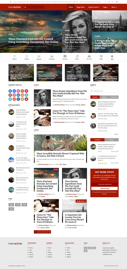 Interactive WordPress Theme