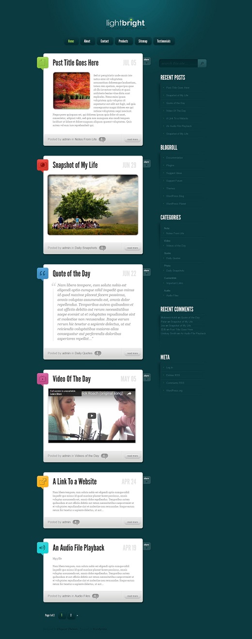 LightBright WordPress Theme