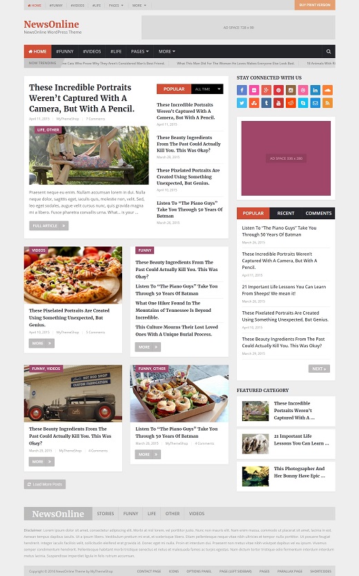 NewsOnline WordPress  Theme