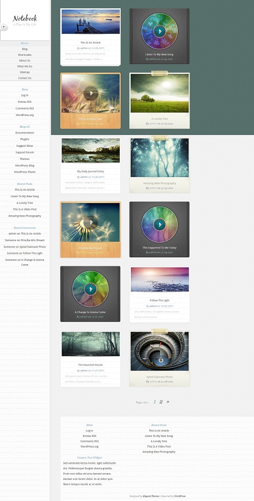 Notebook WordPress Theme