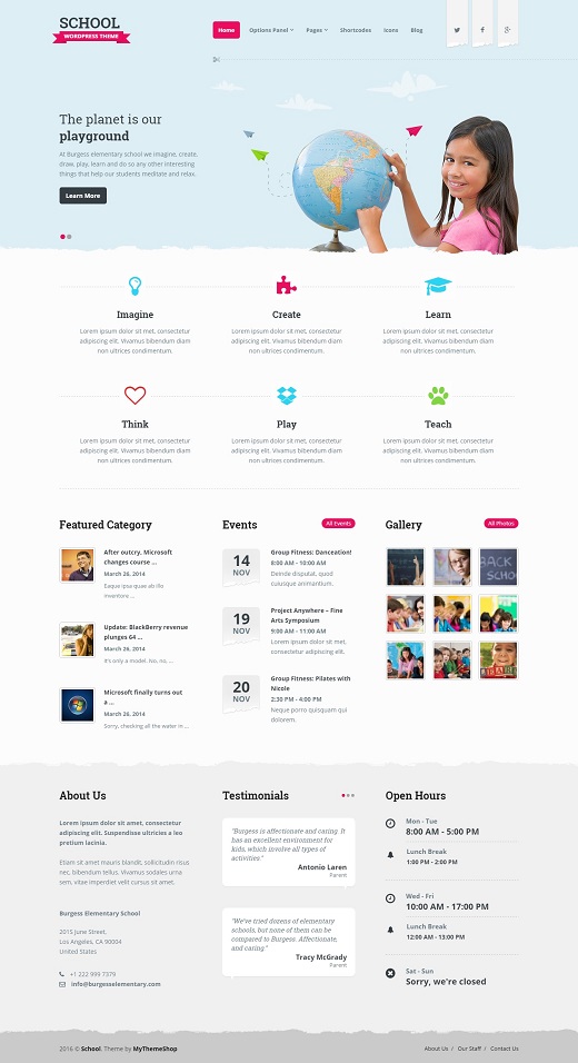 School WordPress theme