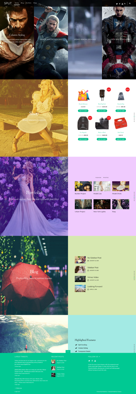 Split - Beautiful WordPress Theme With Split Scrolling