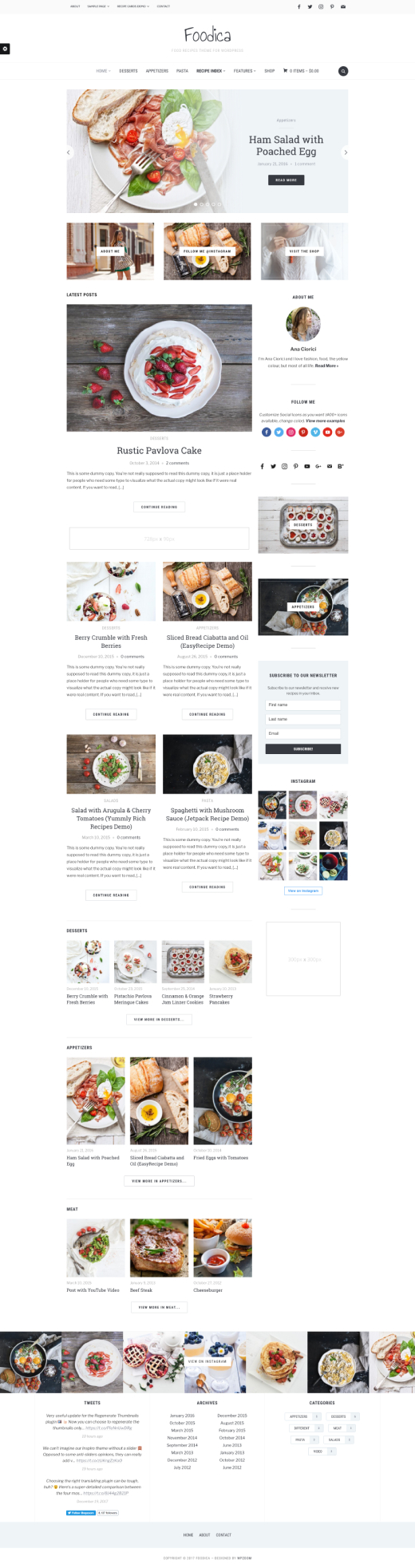 Foodica • beautiful recipe food blog WordPress theme – WPZOOM