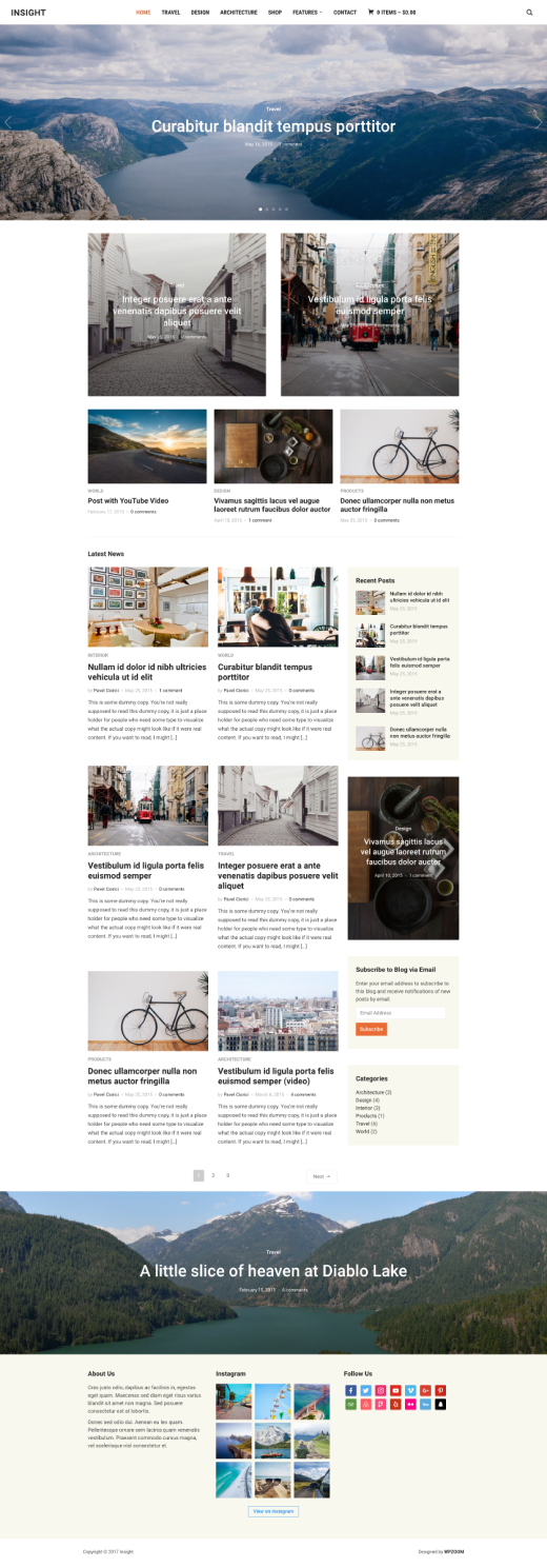 Insight • Minimal magazine WordPress theme – WPZOOM