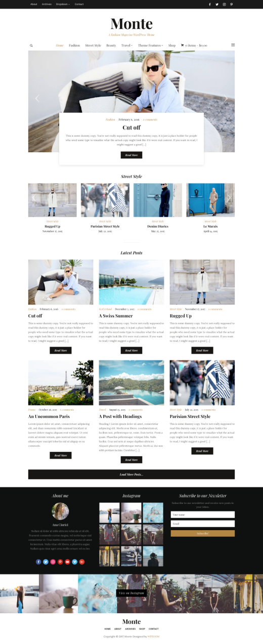 Monte • best lifestyle and WordPress fashion theme – WPZOOM