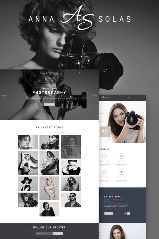 Anna Solas - Photographer Portfolio WordPress Theme