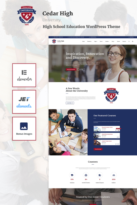 Cedar High - University WordPress Theme