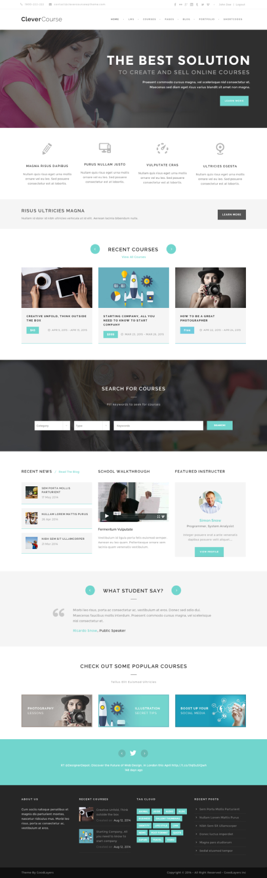 Clever Course - Learning Management System Theme
