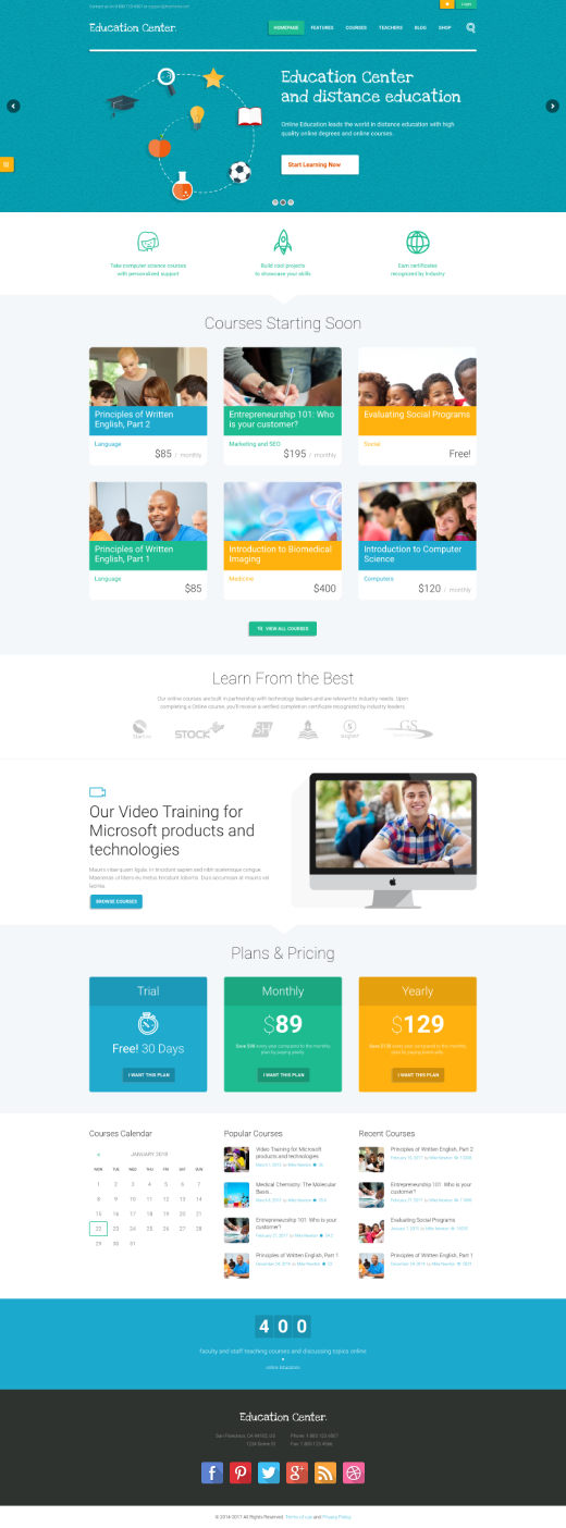 Education Center | Training Courses WordPress Theme