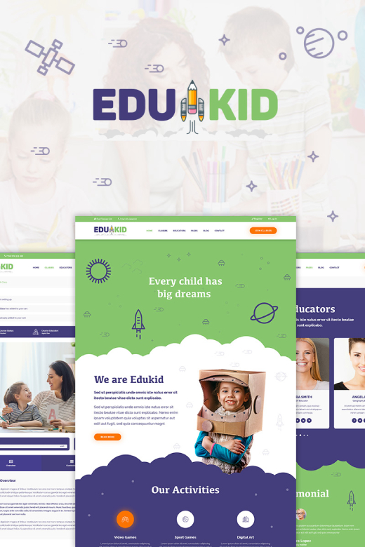 Edukid - Kindergarten & School Education WordPress Theme