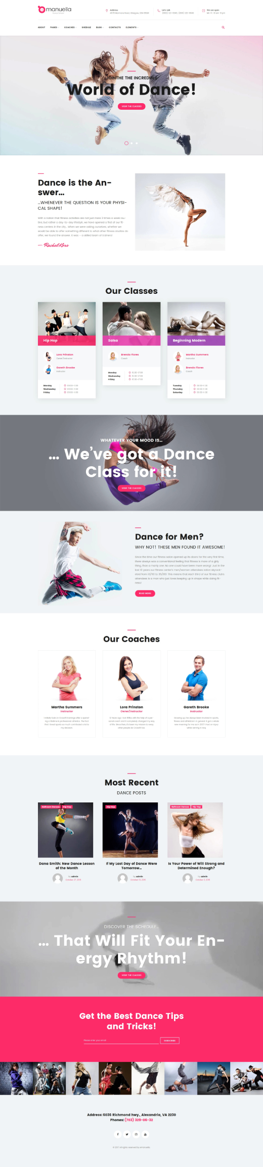 Emanuella - Dance School Responsive WordPress Theme