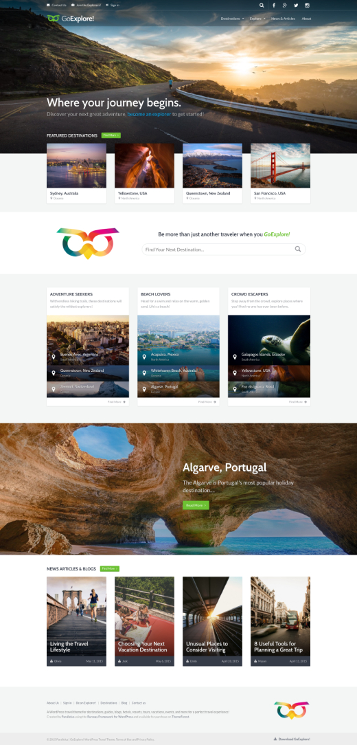 Travel WordPress Theme - GoExplore!