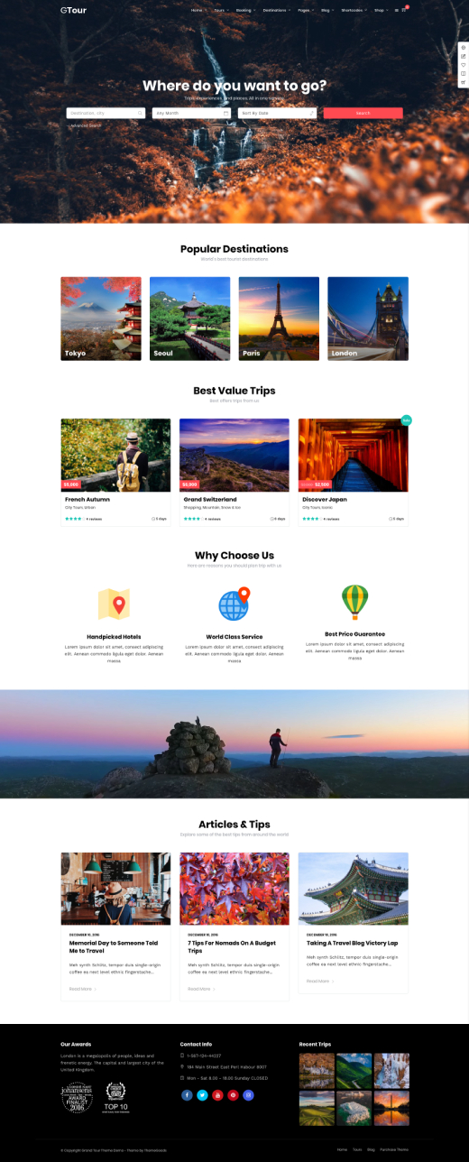 Grand Tour | Tour Travel WordPress for Travel and Tour