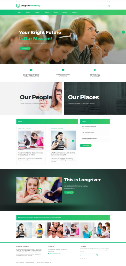 Longriver University Responsive WordPress Theme