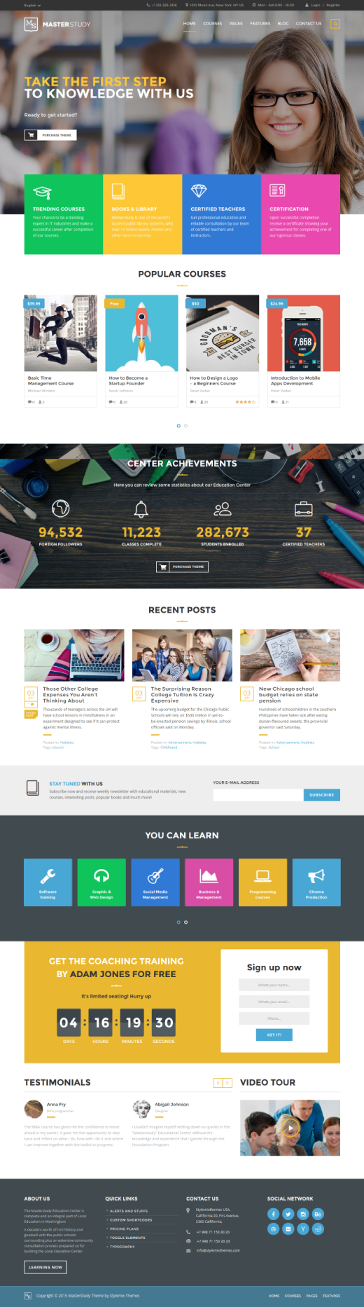 Masterstudy - Education WordPress Theme for Learning, Training and Education Center