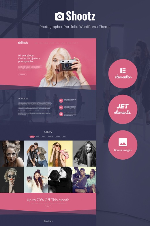 Shootz - Photographer Portfolio WordPress Theme