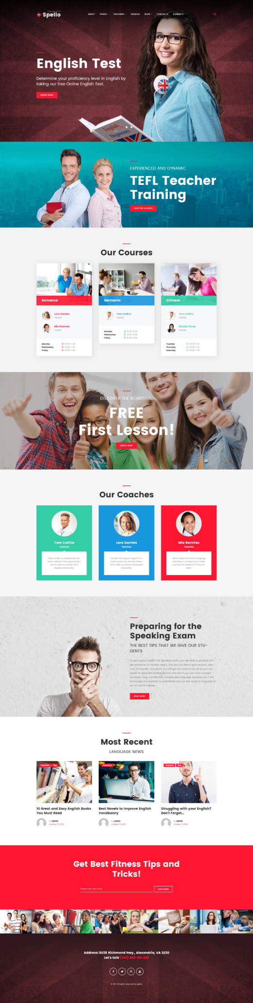 Spello - Language School WordPress Theme