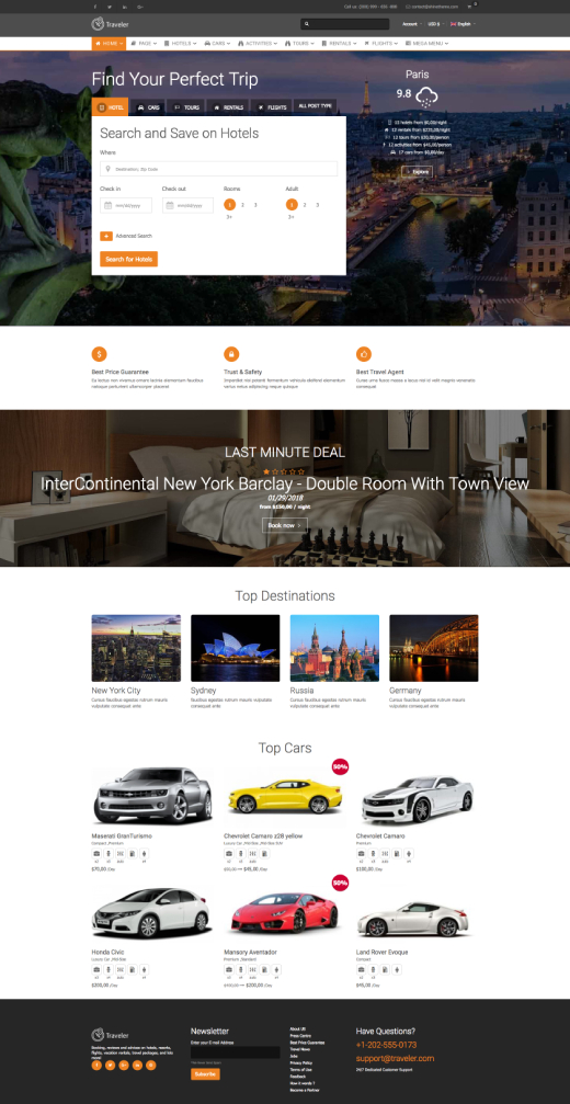 Traveler - Travel Booking WordPress Theme