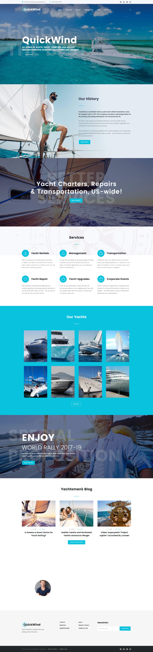  Yachting & Voyage Charter WordPress Theme