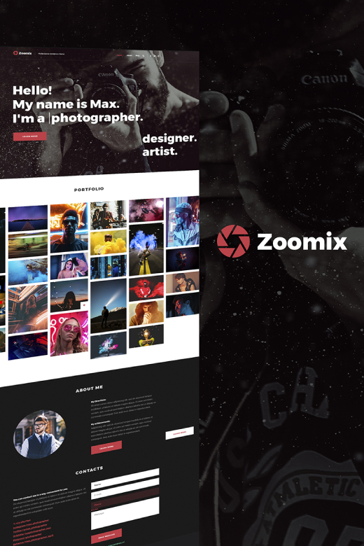 Zoomix Photographers Portfolio Photo Gallery WordPress Theme