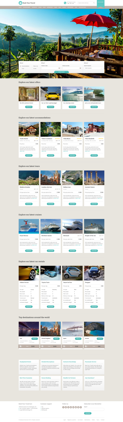 Book Your Travel - Online Booking WordPress Theme