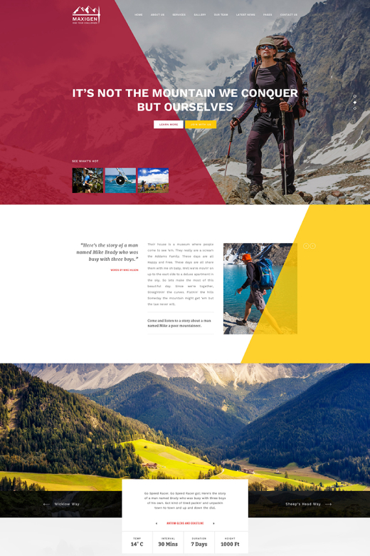  Maxigen - Hiking WordPress Theme