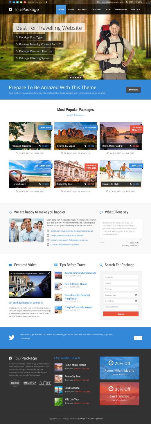 Tour Package - WordPress Travel/Tour Theme