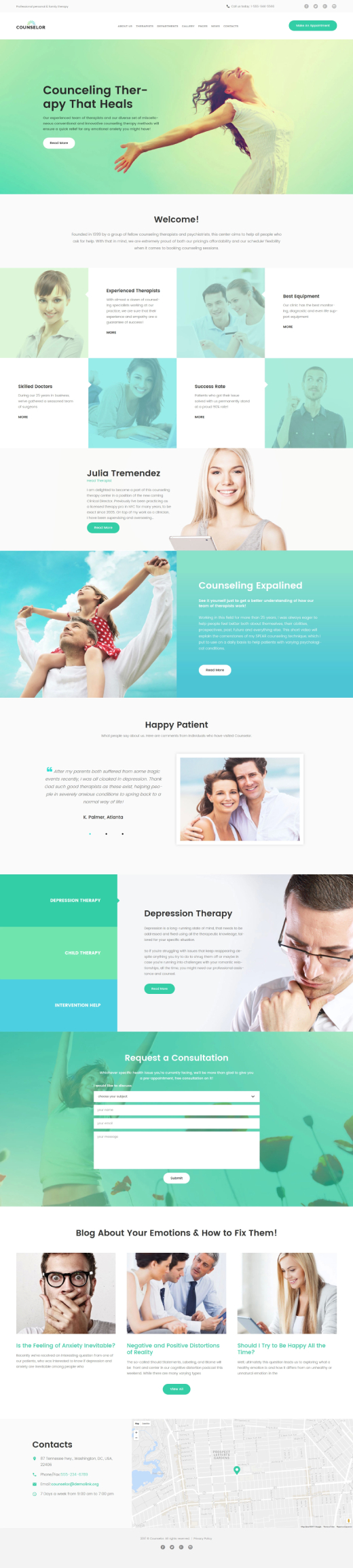  Counselor - Counseling Therapy Center Responsive WordPress Theme