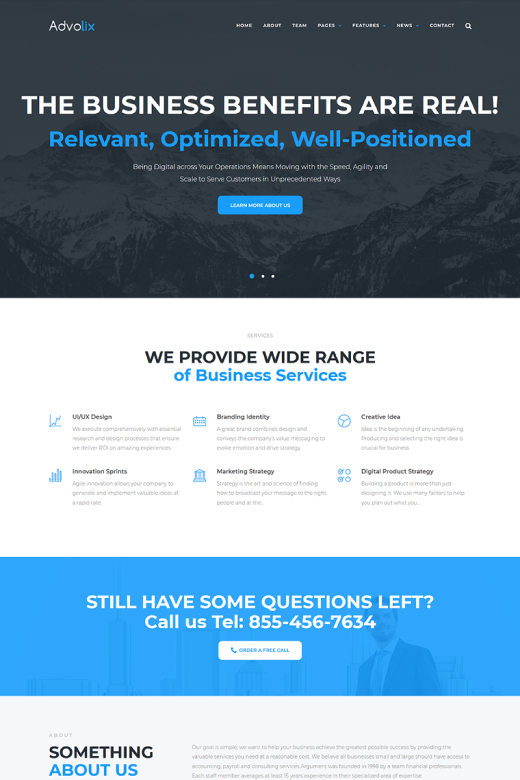  Advolix - Consulting Services WordPress Theme