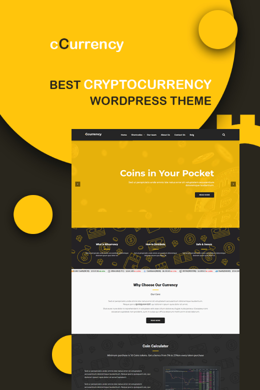 cCurrency Cryptocurrency WordPress Theme