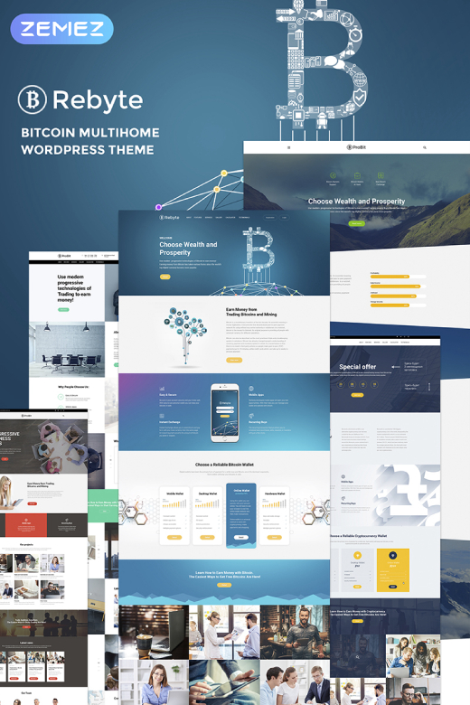 Rebyte Bitcoin Templates WordPress Theme