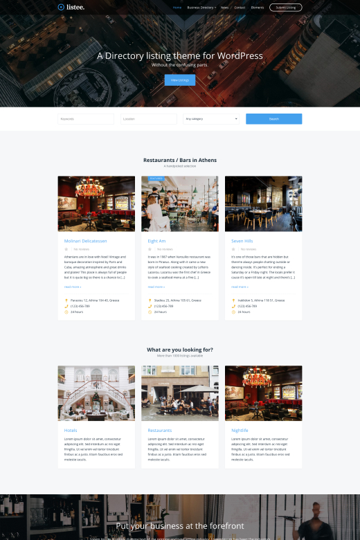 Listee - Business Directory WordPress Theme by CSSIgniter